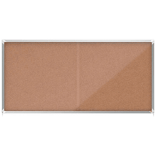 Nobo Premium Plus Vitrina de Puerta Corredera con Fondo de Corcho 27xa4 - Seguridad y Elegancia - Natural