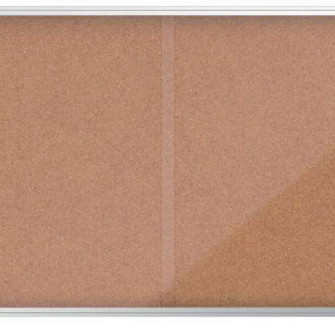 Nobo Premium Plus Vitrina de Puerta Corredera con Fondo de Corcho 27xa4 - Seguridad y Elegancia - Natural 1