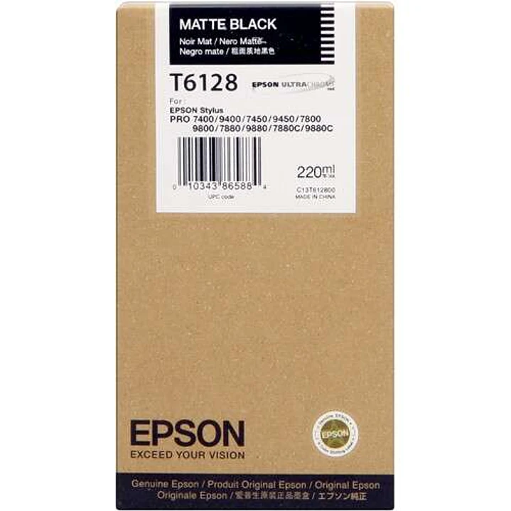 Epson T6128 Negro Mate Cartucho de Tinta Original - C13T612800 1