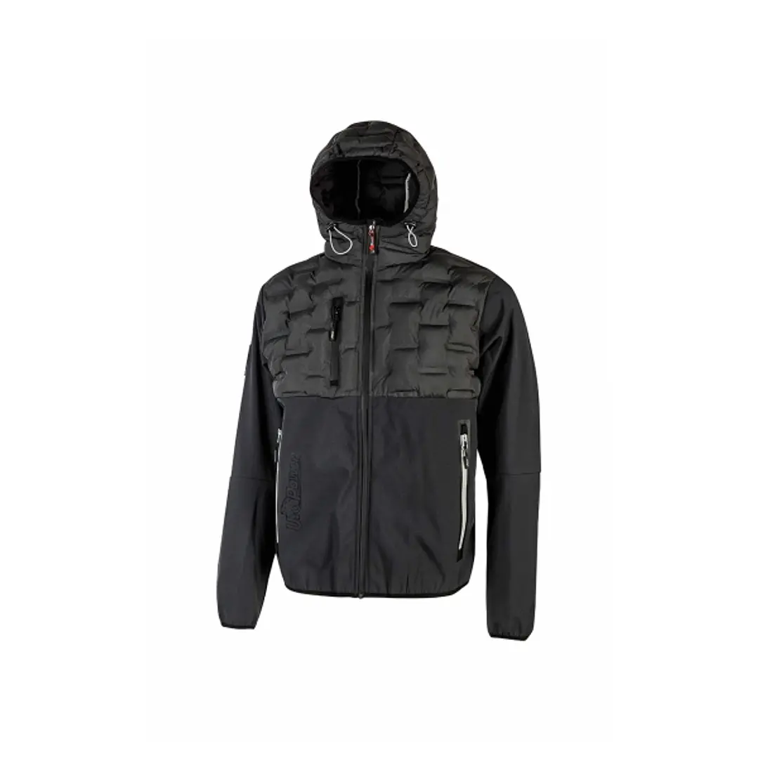 Upower Spock Chaqueta Hibrida Transpirable y Antiviento - Talla XL - Versatil, Cremallera Impermeable, Capucha Ajustable, Plumon Acolchado sin Costura 1