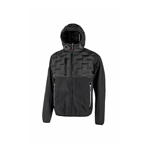 Upower Spock Chaqueta Hibrida Transpirable y Antiviento - Talla 5XL - Cierre Impermeable, Capucha Ajustable, Plumon Acolchado sin Costuras, Bolsillos 