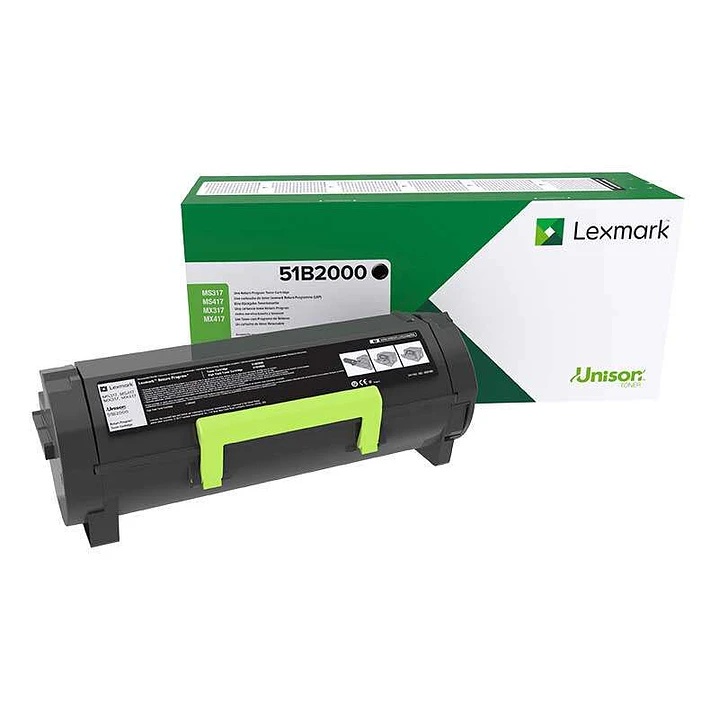 Lexmark MS317/MS417/MS517/MS617/MX317/MX417/MX517/MX617 Negro Cartucho de Toner Original - 51B2000 1