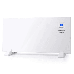 Orbegozo REH 1500 a Panel Radiante Blanco Slim - Pantalla LCD - Control Tactil - Programador Semanal - Proteccion Sobrecalentamiento - Soporte Pie/Par