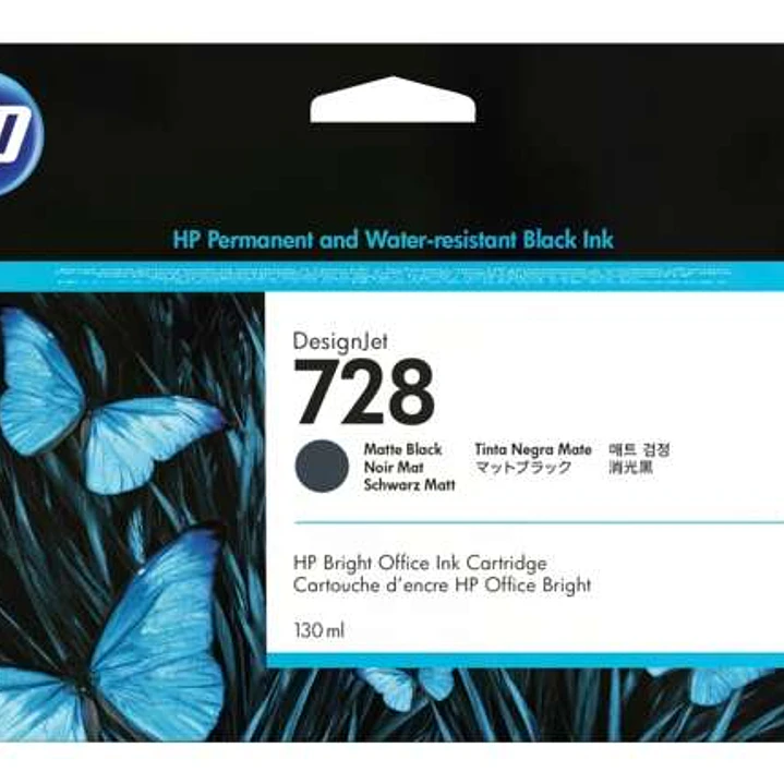 HP 728 Negro Mate Cartucho de Tinta Original - 3WX25A 1