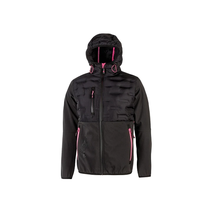 Upower Spock Lady Chaqueta Hibrida de Mujer - Talla 2XL - Transpirable y Antiviento, Capucha Ajustable, Puños Elastizados, Multiples Bolsillos, Protec 1