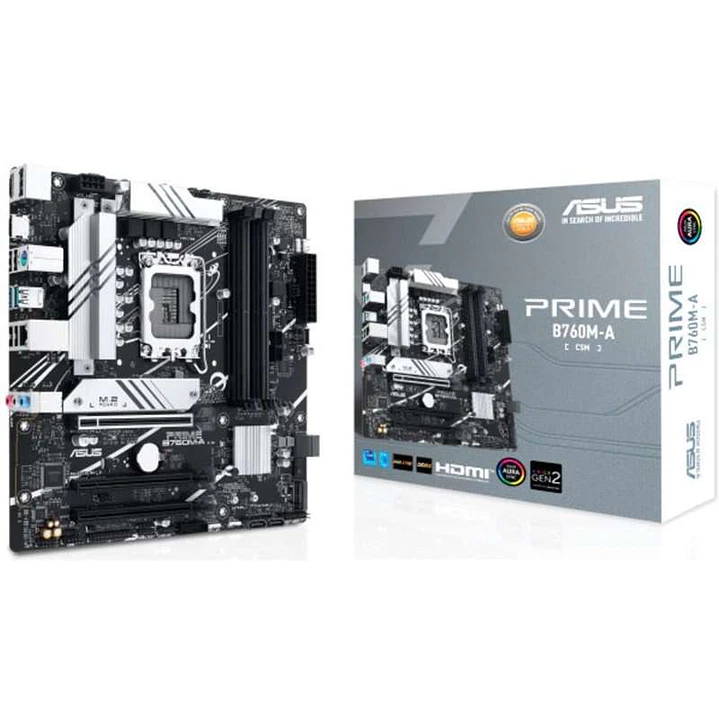 Asus Prime B760M-A CSM Placa Base Intel LGA1700 4x DDR5 - HDMI, M.2, PCIe4.0, 4x Sata III, USB 3.2, MicroATX 1