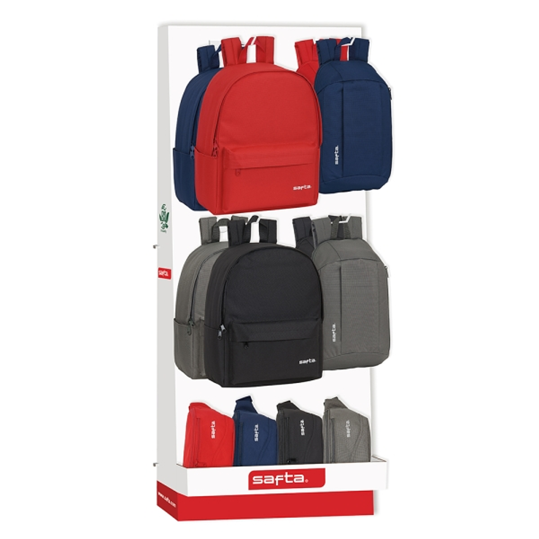 Safta Expositor con 10 Ganchos para Mochilas - Carton Reciclado - Colores Surtidos 1