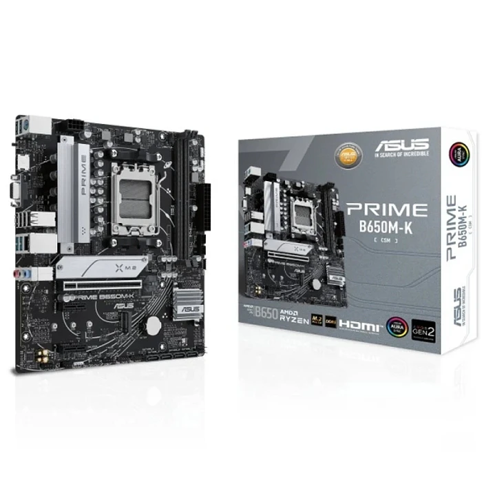 Asus Prime B650M-K Placa Base AMD AM5 2x DDR5 - HDMI, M.2, PCIe 4.0, 4x Sata III, USB 2.0, 3.2, RJ-45, VGA, Factor MicroATX 1