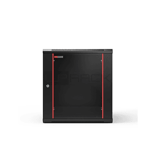 WP RWB-09605-B Armario Mural 9U - Puerta de Cristal - Cerradura de Seguridad - 600x500x500mm - Color Negro