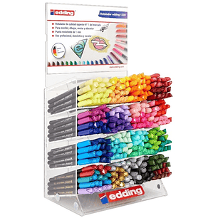 Edding 1200 Expositor con 320 Rotuladores - Punta Redonda - Tinta con Base de Agua - Colores Surtidos