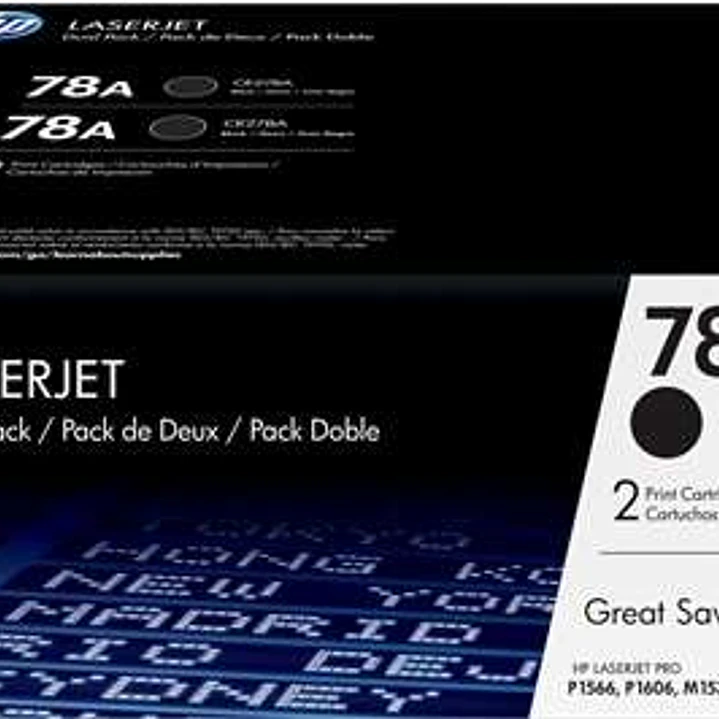 HP CE278A Negro Pack de 2 Cartuchos de Toner Originales - 78A 1