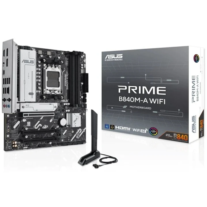 Asus Prime B840M-A WIFI Placa Base AM5 -WiFi, Bluetooth, 4x DDR5, 3x M2, 4x Sata III, PCIe 3.0, 4.0, USB 2.0, 3.2, USB-C, RJ-45, HDMI, DisplayPort - F 1