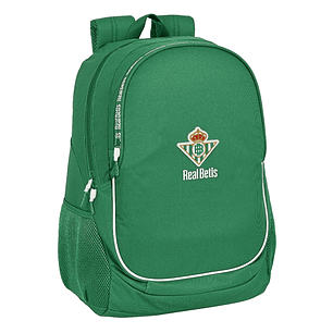 Safta Real Betis Balompie Mochila Adaptable a Carro - Portabotellas - Dos Compartimentos Grandes - Tirador Doble - Hombreras Ergonomicas - Asa de Mano