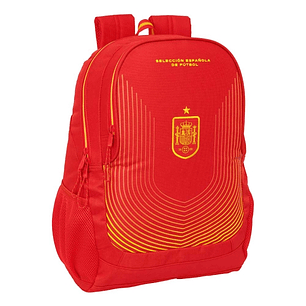 Safta Seleccion Española de Futbol Mochila Adaptable a Carro - Portabotellas - Dos Compartimentos - Tirador Doble - Hombreras Acolchadas - Asa Superio