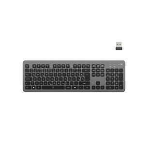 Ewent Teclado Inalambrico - Bateria de Litio Recargable de 300mAh - Disposicion Eslovena QWERTZ SI - Retroiluminacion - Teclas de Bajo Perfil y Silenc