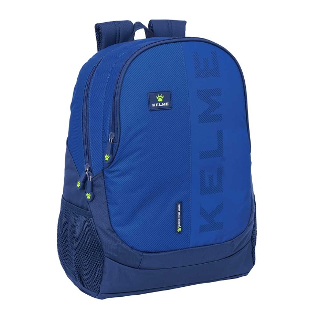 Safta Kelme Blue Mochila Adaptable a Carro - Bolsillos Laterales - Dos Compartimentos - Cremalleras Doble Tirador - Hombreras Acolchadas - Asa Superio 1