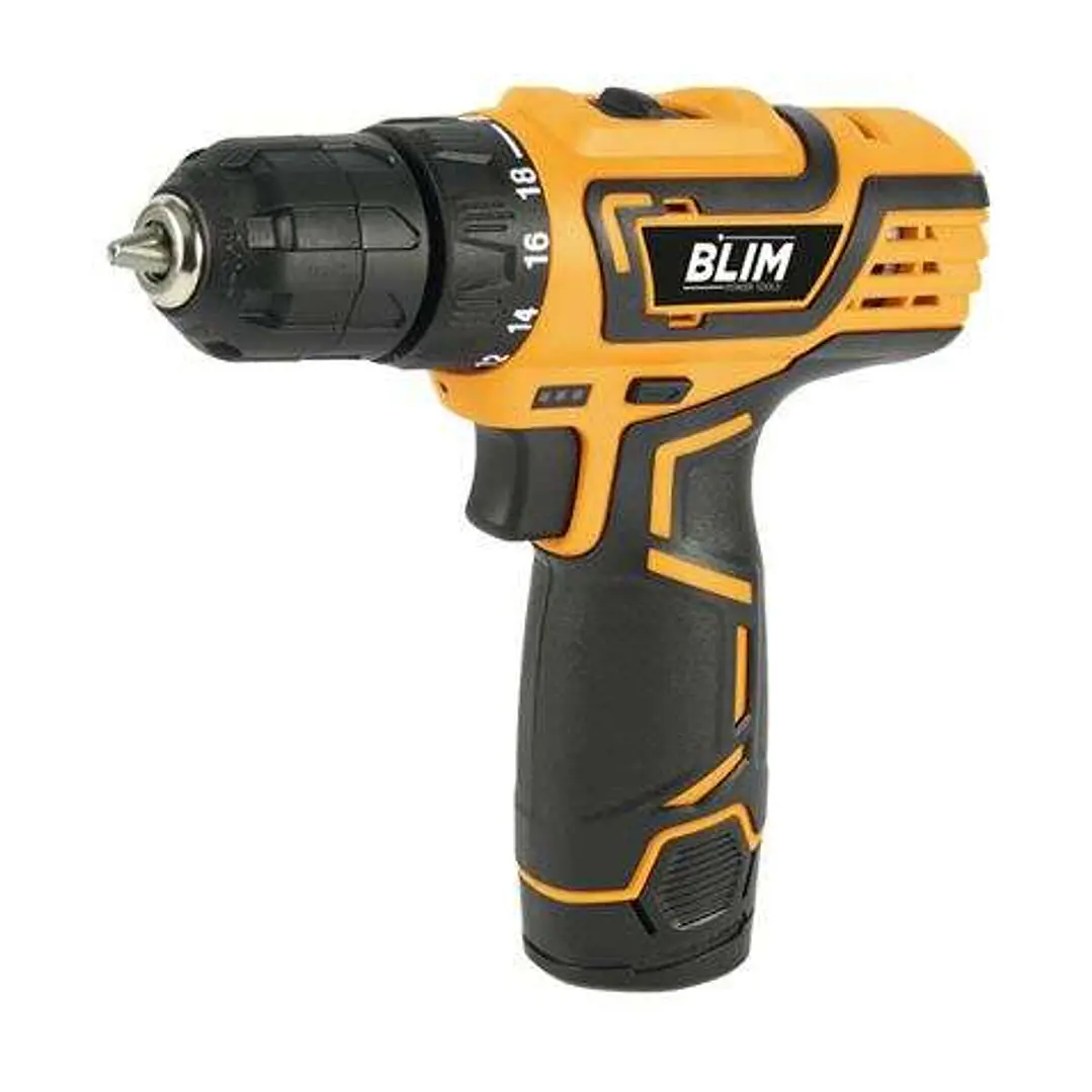 Blim Taladro a Bateria 12V 1.5Ah - 28Nm Par Maximo - 2 Velocidades 0-400/0-1500rpm - Color Amarillo 1