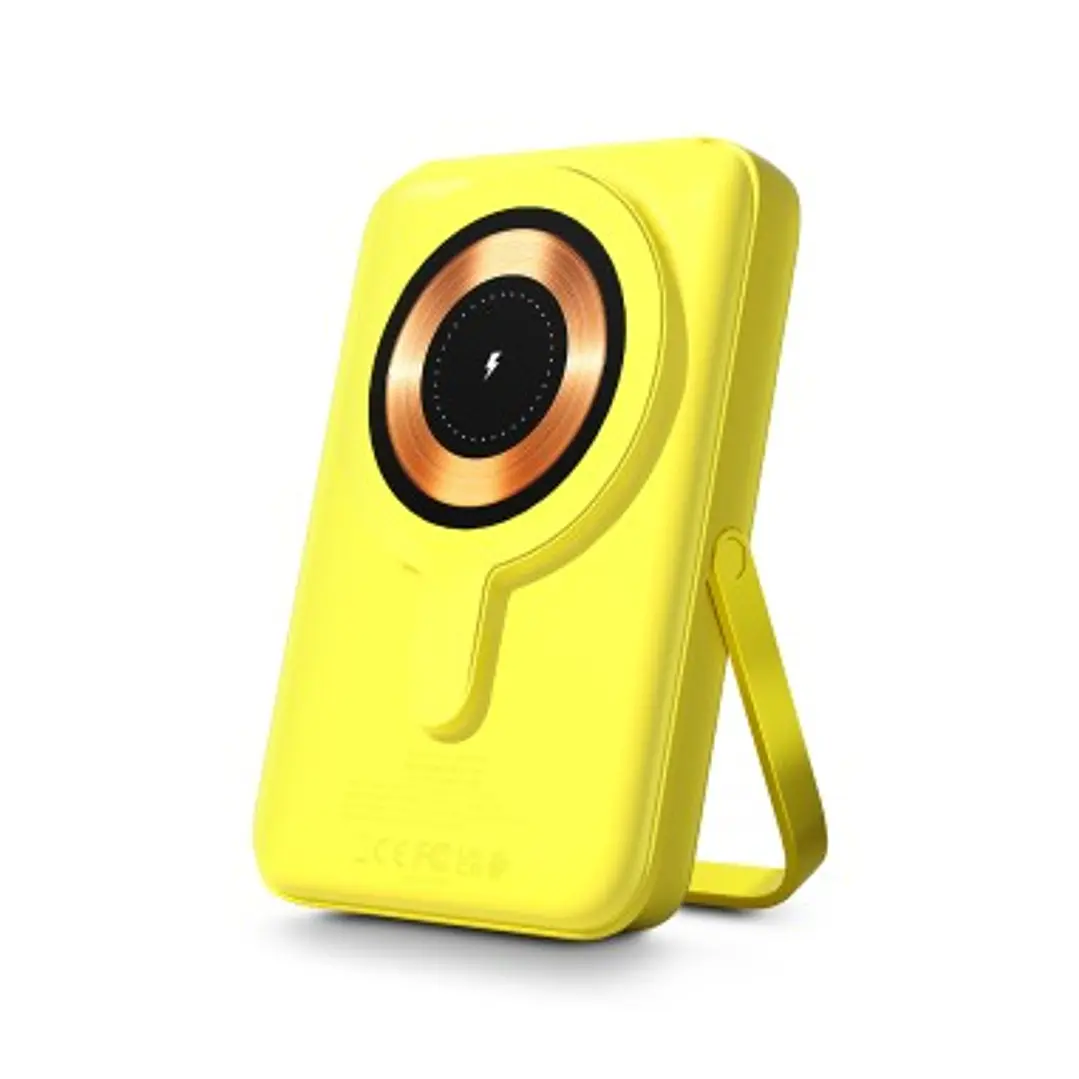 Urban Factory Magnee Power Powerbank Universal 10000mAh - Entrada USB-C - Salida USB-C, USB-A e Inalambrica - Color Amarillo Neon 1