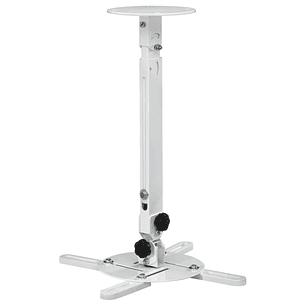 Hama Soporte de Techo para Proyector - Soporta hasta 15kg - Altura Ajustable entre 13 y 63.5cm - Giratorio 360º - Acero - Color Blanco