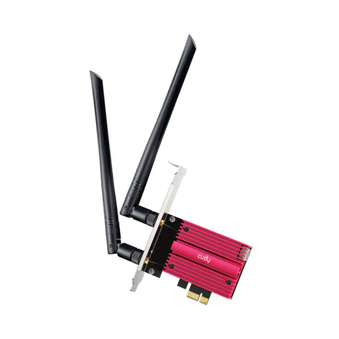 Cudy WE3000S Adaptador de Red PCI-e AX5400 WiFi 6E Tri-Banda - Bluetooth 5.2 - 2 Antenas Externas 1