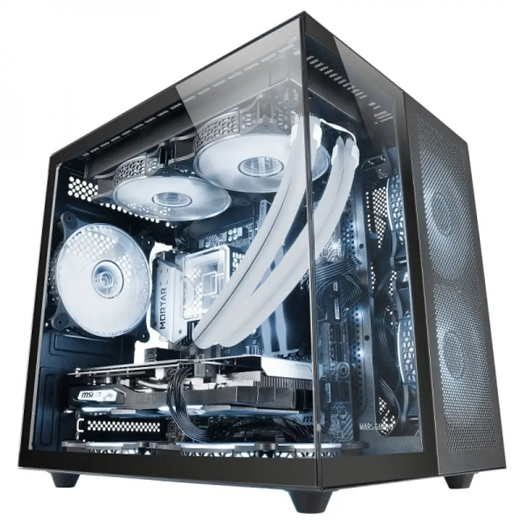 Mars Gaming MC-NOVAM Minitorre - Doble Cristal Templado - Hasta 7 Ventiladores - Modular - USB-C y USB 3.0 - Compatible MicroATX y Mini-ITX - Color Ne 1