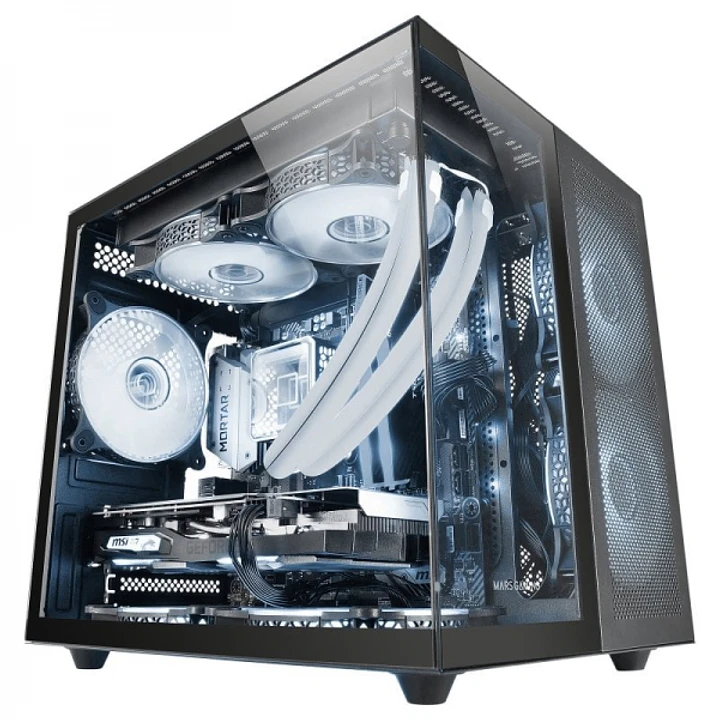 Mars Gaming MC-NOVAM Minitorre - Doble Cristal Templado - Hasta 7 Ventiladores - Modular - USB-C y USB 3.0 - Compatible MicroATX y Mini-ITX - Color Ne 1