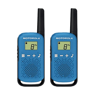 Motorola T42 Pack 2 Walkie Talkies - 16 Canales PMR446 - Alcance hasta 4Km - Autonomia hasta 18h - Color Azul