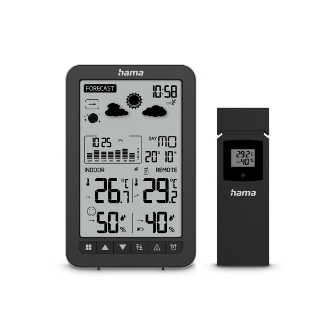 Hama Ko Samui Estacion Meteorologica - Reloj - Prevision Meteorologica - Sensor Exterior - Radiofrecuencia - Termometro - Higrometro - 10.5x2.5x16cm - 1