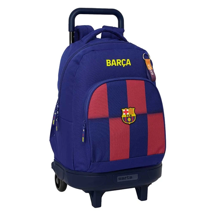 Safta Real Madrid Compact Mochila con Carro Integrado - Portabotellas - Extraible para Limpieza - Carro de PP, Acero y PVC - 33x45x22cm - Color Rojo y 1