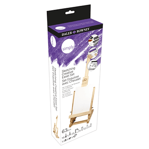Daler Rowney Simply Pack de 59 Piezas - Set Creativo de Esbozo - Caballete - Colores Surtidos