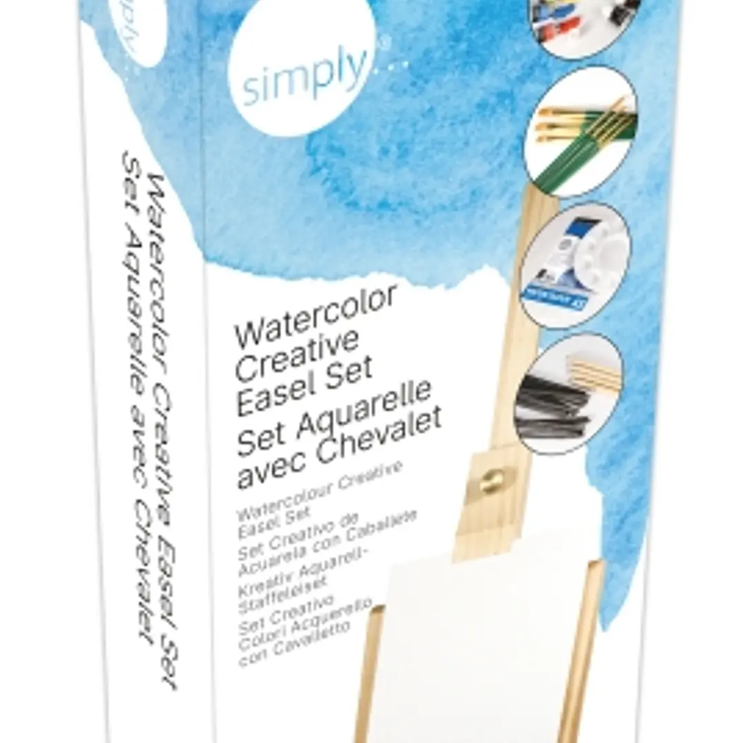 Daler Rowney Simply Pack de 38 Piezas - Set Creativo - Acuarela - Caballete - Colores Surtidos 1