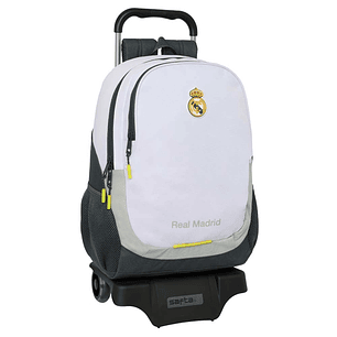 Safta Real Madrid Mochila de 22.5L con Carro 905 Integrado - Portabotellas - Extraible para Limpieza - Carro de PP, Acero y PVC - 32x44x16cm - Color B