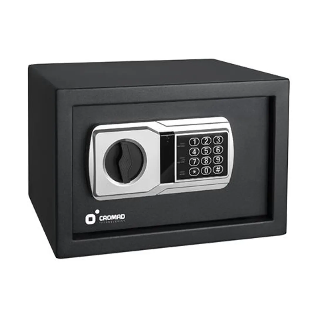 Cromad Caja Fuerte Electronica - Alto Nivel de Seguridad - De 3 a 8 Digitos - Bisagras Ocultas - Incluye Llave de Emergencia - 200x310x200mm 1