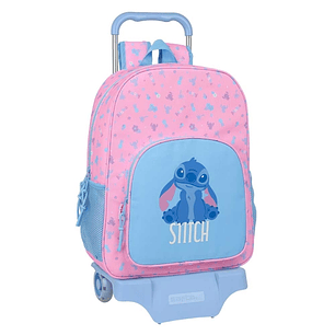 Safta Stitch Bright Mochila con Carro - Bolsillos Laterales - Tirador Doble - Bolsillo Frontal - Hombreras Acolchadas - Asa Superior - Mochila Extraib