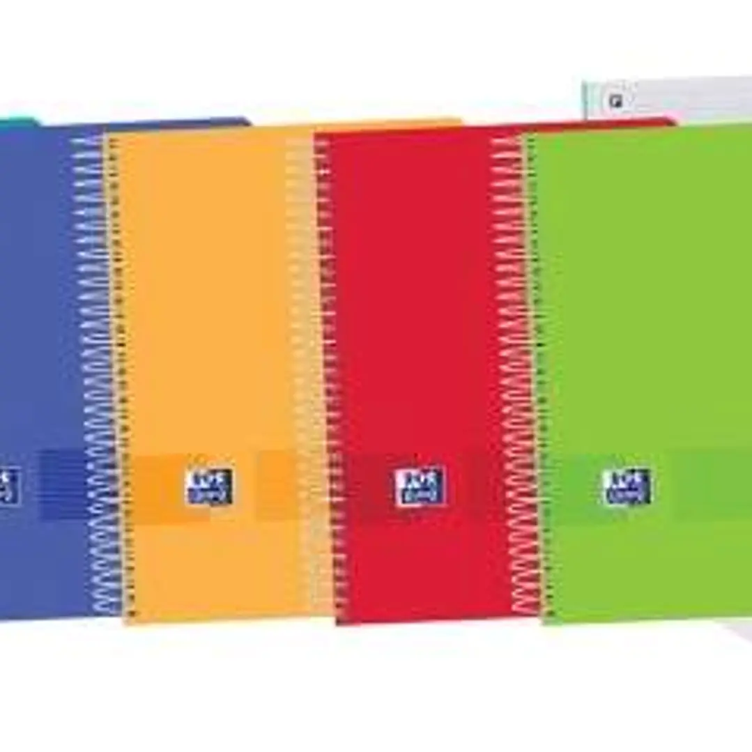 Oxford Europeanbook 8 Live & Go Pack de 5 Cuadernos Espiral Formato A4+ Cuadriculado 5x5mm - 160 Hojas Microperforadas con 4 Taladros - Tapa de Plasti 1