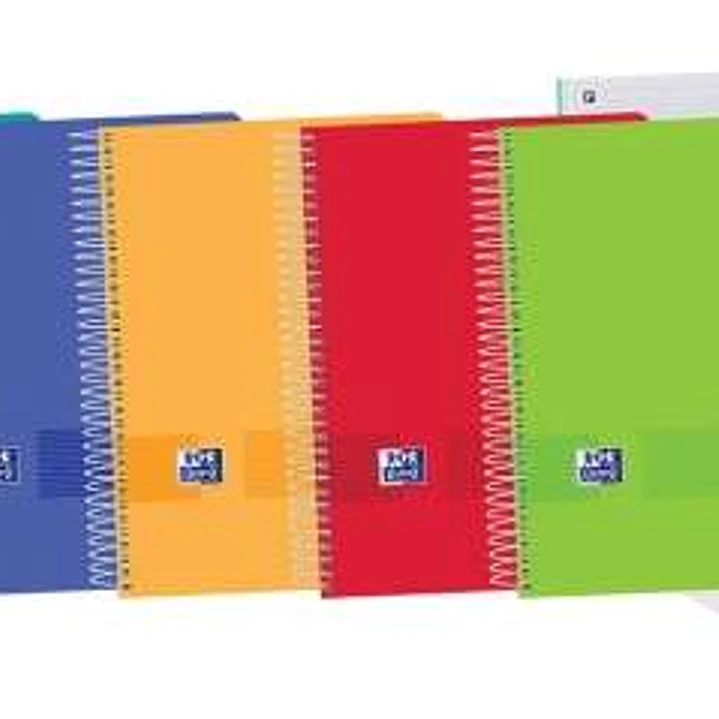 Oxford Europeanbook 8 Live & Go Pack de 5 Cuadernos Espiral Formato A4+ Cuadriculado 5x5mm - 160 Hojas Microperforadas con 4 Taladros - Tapa de Plasti 1