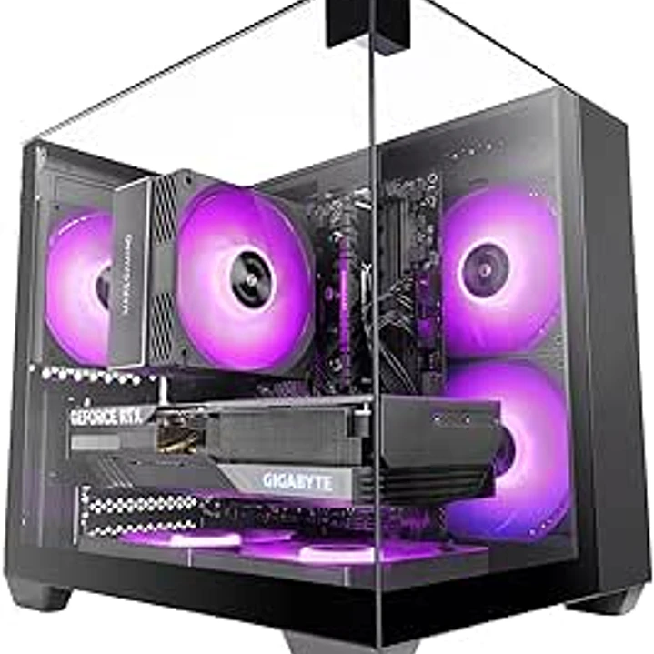 Mars Gaming MC-VISIONM Minitorre Ultracompacta - Soporte para Refrigeracion Liquida hasta 240mm - Triple Cristal Templado - Soporte MicroATX/Mini-ITX  1