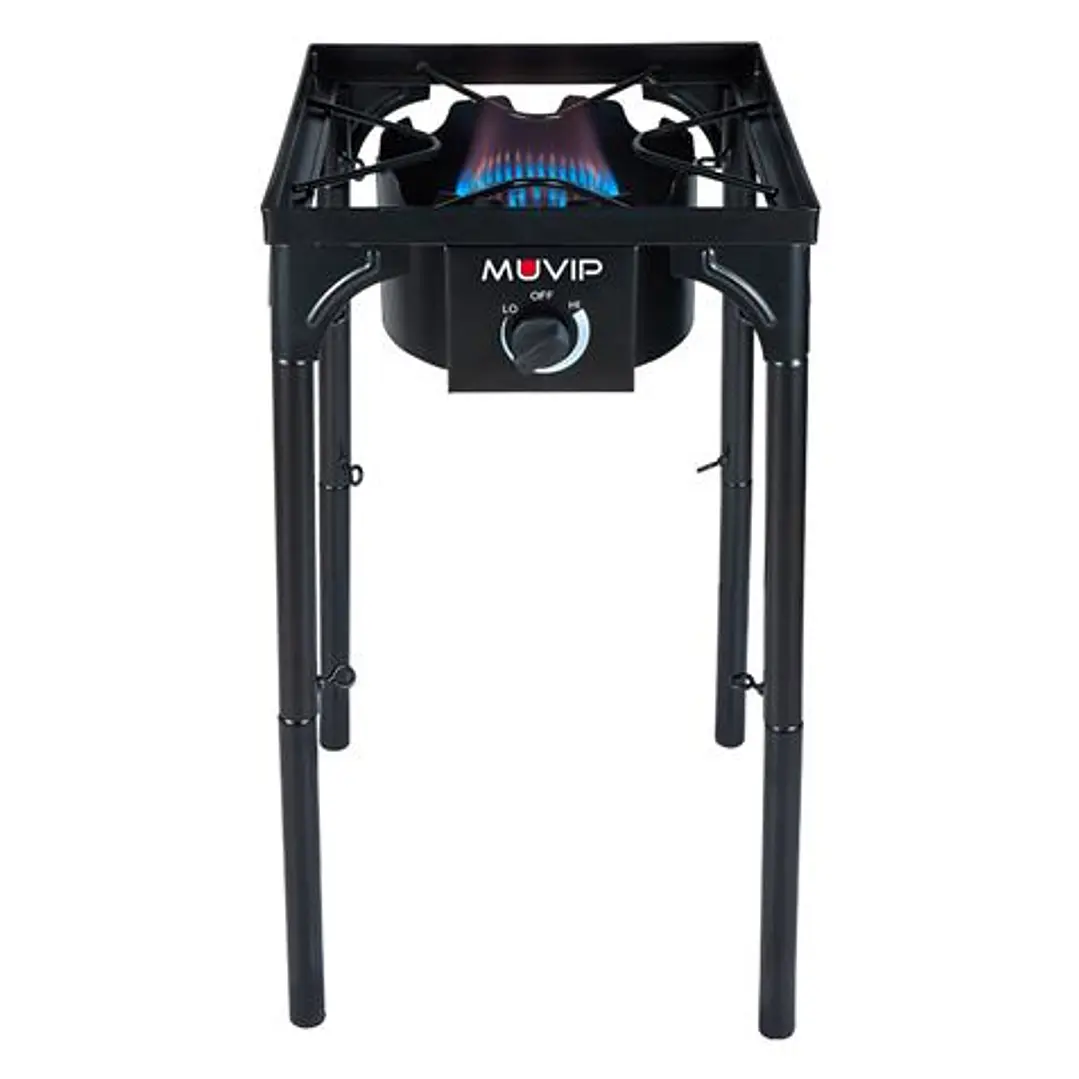 Muvip MV0633 Fogon de Gas Alta Potencia - Quemador de Hierro Fundido - Potencia 4,6kW - Estructura Reforzada  - Llave de Regulacion de Gas - Proteccio 1