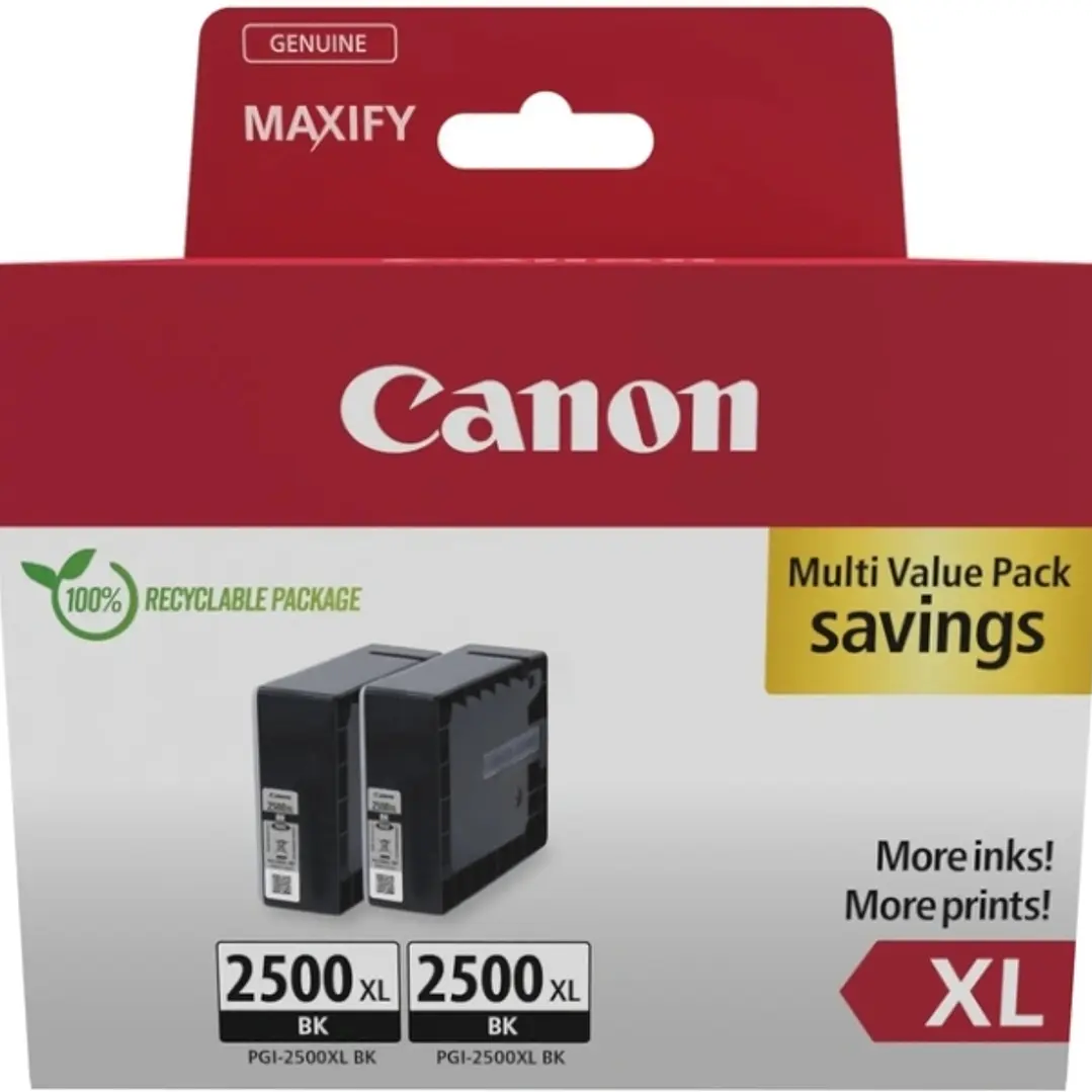 Canon PGI-2500XL Multipack de 2 Cartuchos de Tinta Originales Negro - 9254B011 1
