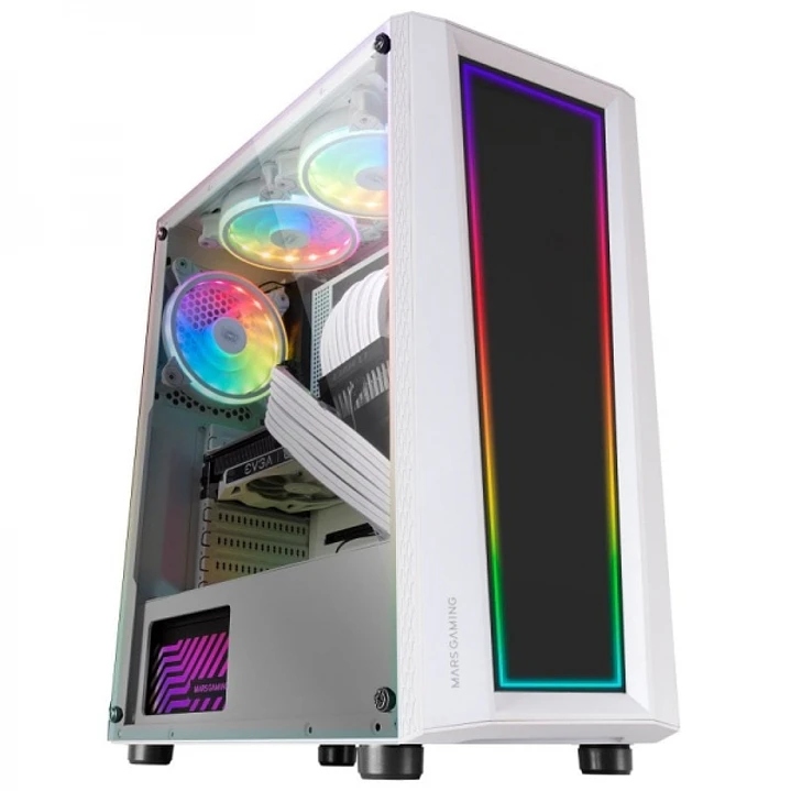 Mars Gaming MC-ART Caja Personalizable - Paneles Dibujables - Iluminacion ARGB 12 Modos - Refrigeracion Avanzada - Compatible con Placas ATX/MicroATX/ 1