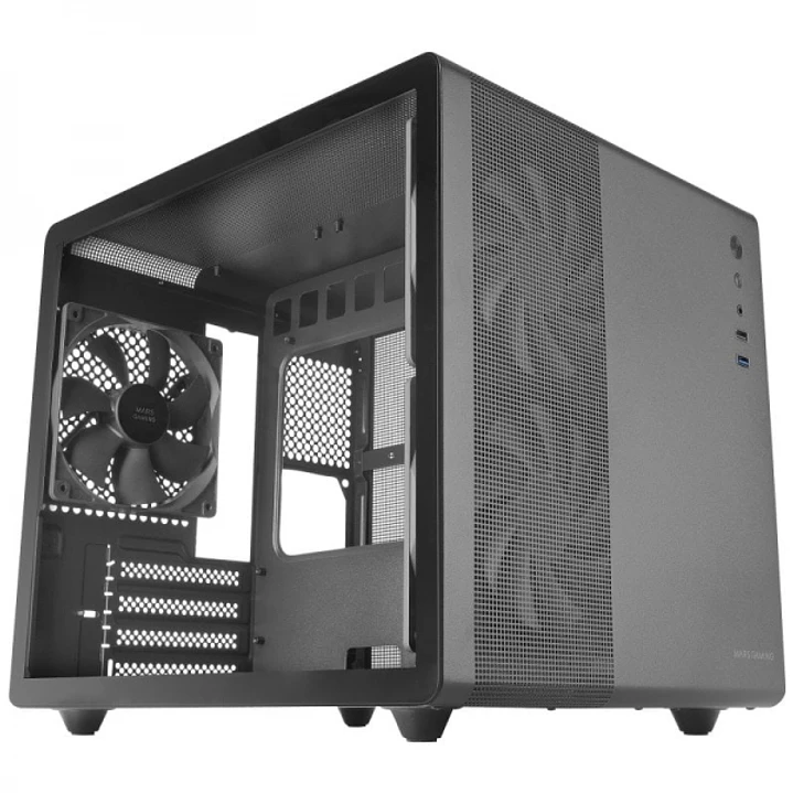 Mars Gaming MC-MPRO Caja Mini Tower Micro ATX, Mini-ITX - Lateral Cristal Templado - Tamaño HDD 2.5