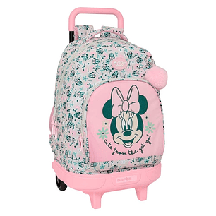 Safta Minnie Mouse Minty Mochila con Carro - Extraible - Bolsillo Frontal - Portabotellas - Tirador Doble - Hombreras Acolchadas - Asa Acolchada - Tar