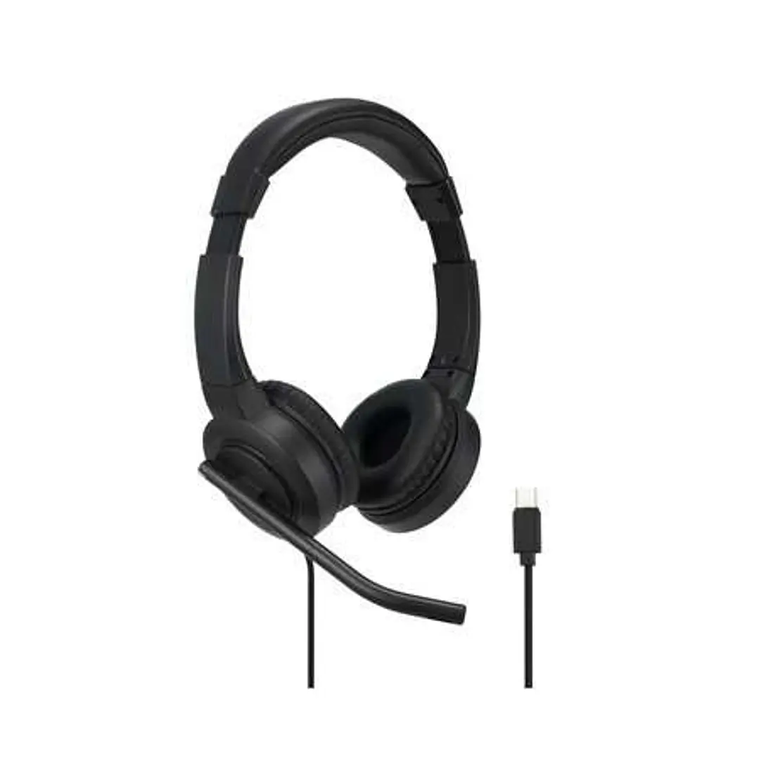 Kensington H1000 Auriculares con Microfono USB-C - Diadema Ajustable - Almohadillas Acolchadas - Controles en Cable - Cable Trenzado de 1.80m - Color  1