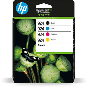 HP 924 Pack de 4 Cartuchos de Tinta Originales - 6C3Z1NE
