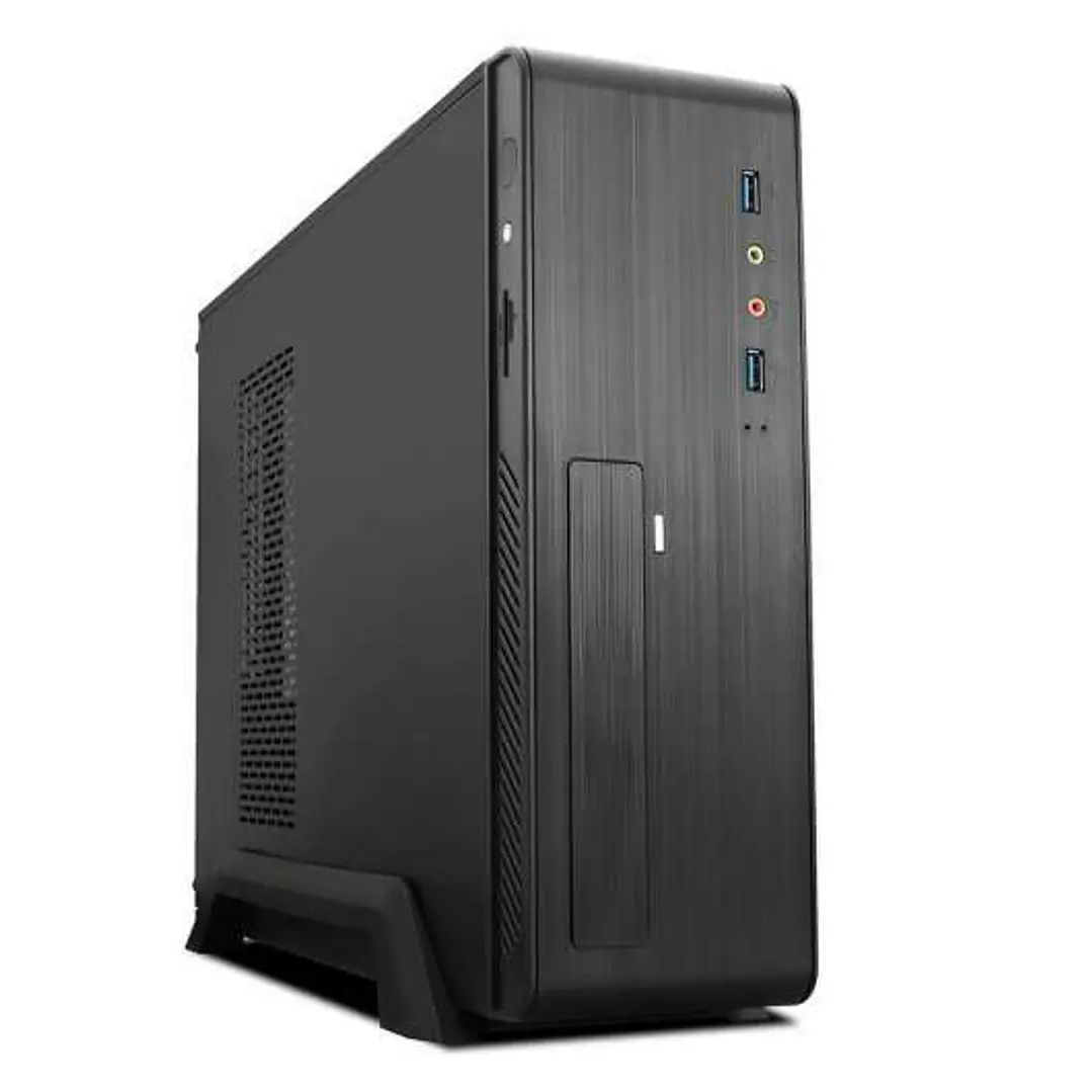 Tooq Caja Micro ATX, Mini ITX Slim - Fuente de Alimentacion 500W - 1x HDD3,5 + 1x SDD2,5 + 1x HDD5.25 - 2x USB 3.0, SD y Micro SD - Color Negro 1