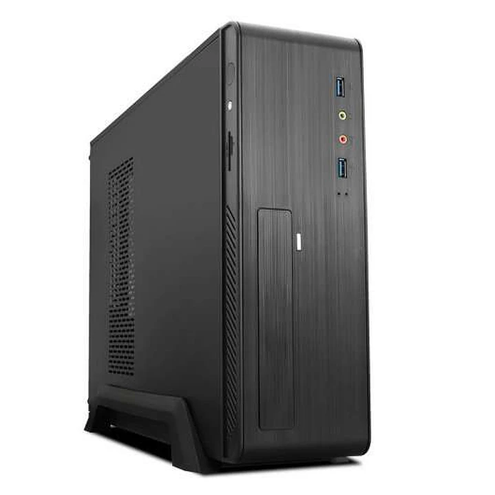 Tooq Caja Micro ATX, Mini ITX Slim - Fuente de Alimentacion 500W - 1x HDD3,5 + 1x SDD2,5 + 1x HDD5.25 - 2x USB 3.0, SD y Micro SD - Color Negro 1