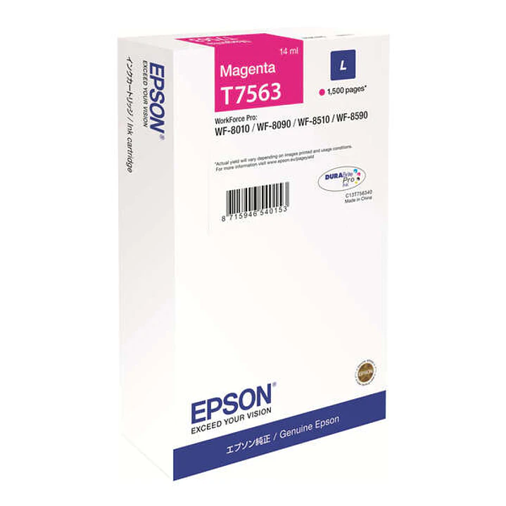 Epson T7563 Magenta Cartucho de Tinta Original - C13T756340/C13T75634N 1