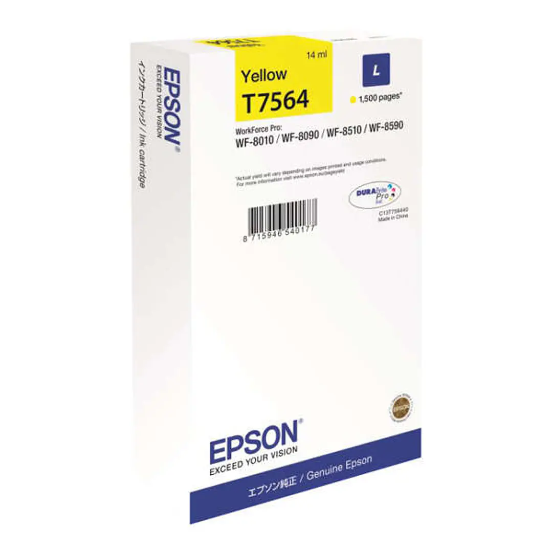 Epson T7564 Amarillo Cartucho de Tinta Original - C13T756440/C13T75644N 1