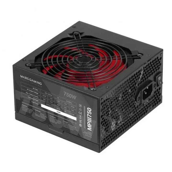 Mars Gaming MPIII750 Fuente de Alimentacion 750W ATX - 85% de Eficiencia - PFC Activo - Silenciosa 1