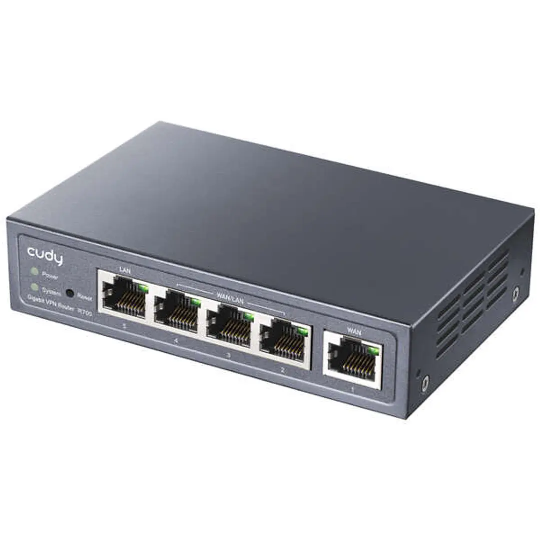 Cudy R700 Router VPN WiFi AC1200 - 1 Puerto WAN Gigabit - 3 Puertos WAN/LAN Gigabit - 1 Puerto LAN Gigabit 1